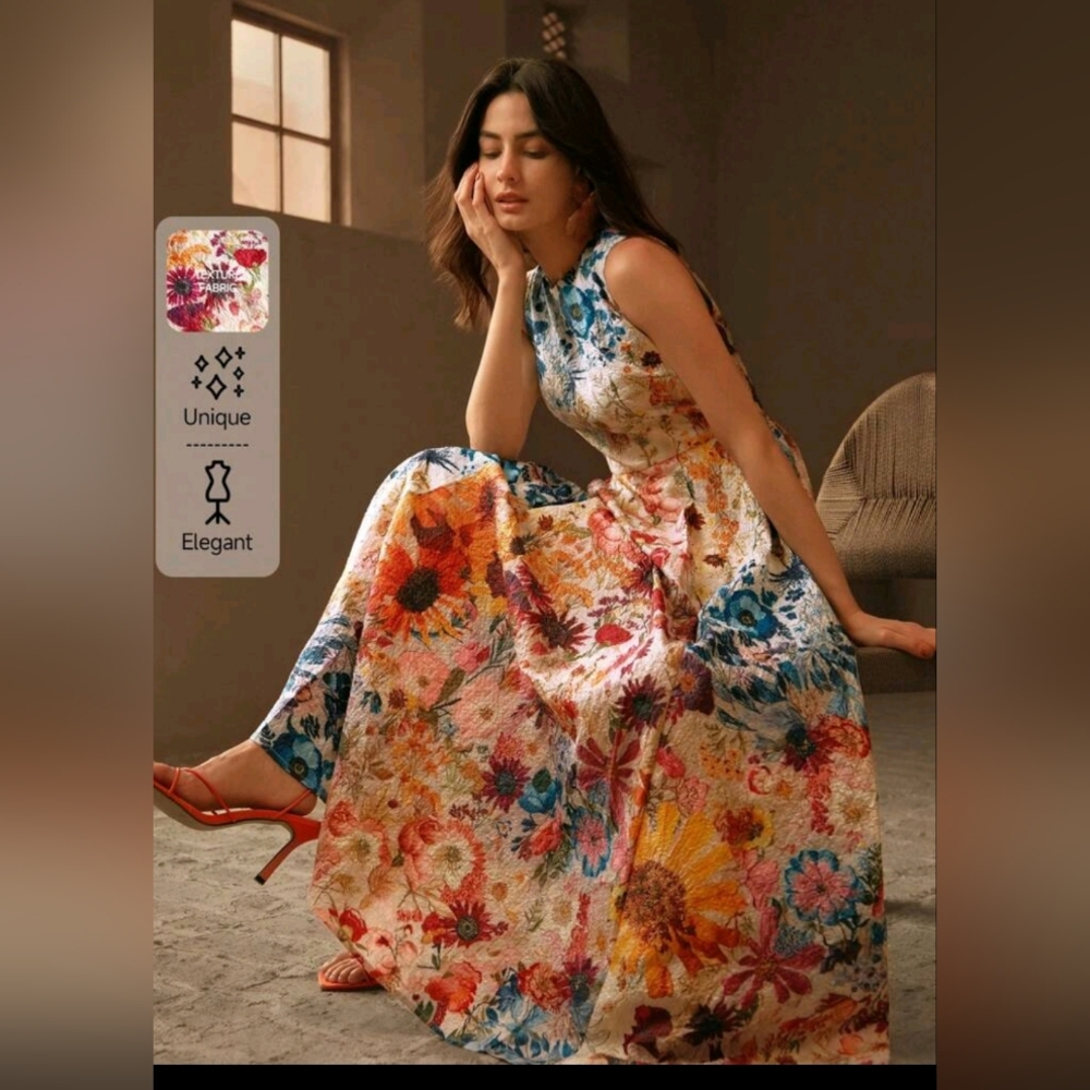 🌹SOLD🌹Elegant Floral Maxi Dress